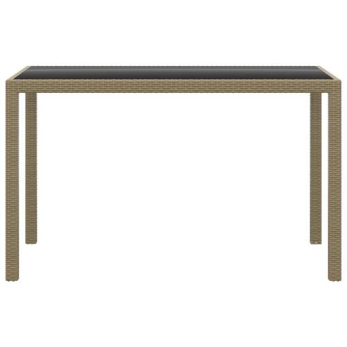 Spisebordssæt til haven 3 dele med hynder polyrattan beige