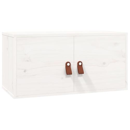 Vægskabe 2 stk. 60x30x30 cm massivt fyrretræ hvid