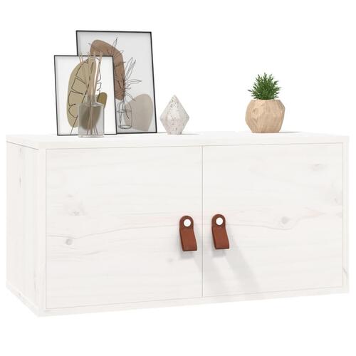 Vægskabe 2 stk. 60x30x30 cm massivt fyrretræ hvid