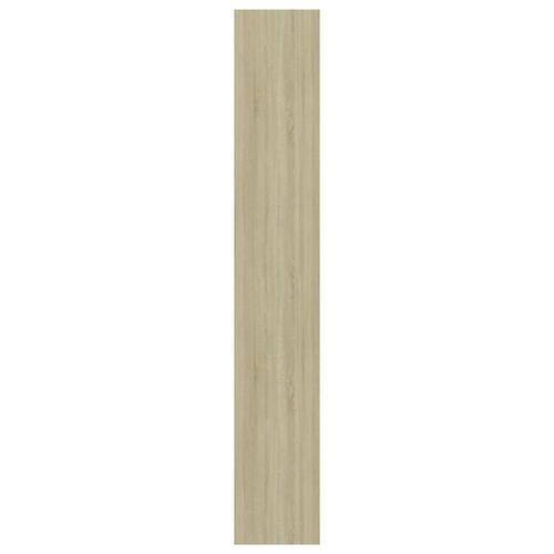 Bogreol med 5 hylder 60x30x189 cm konstrueret træ hvid og eg