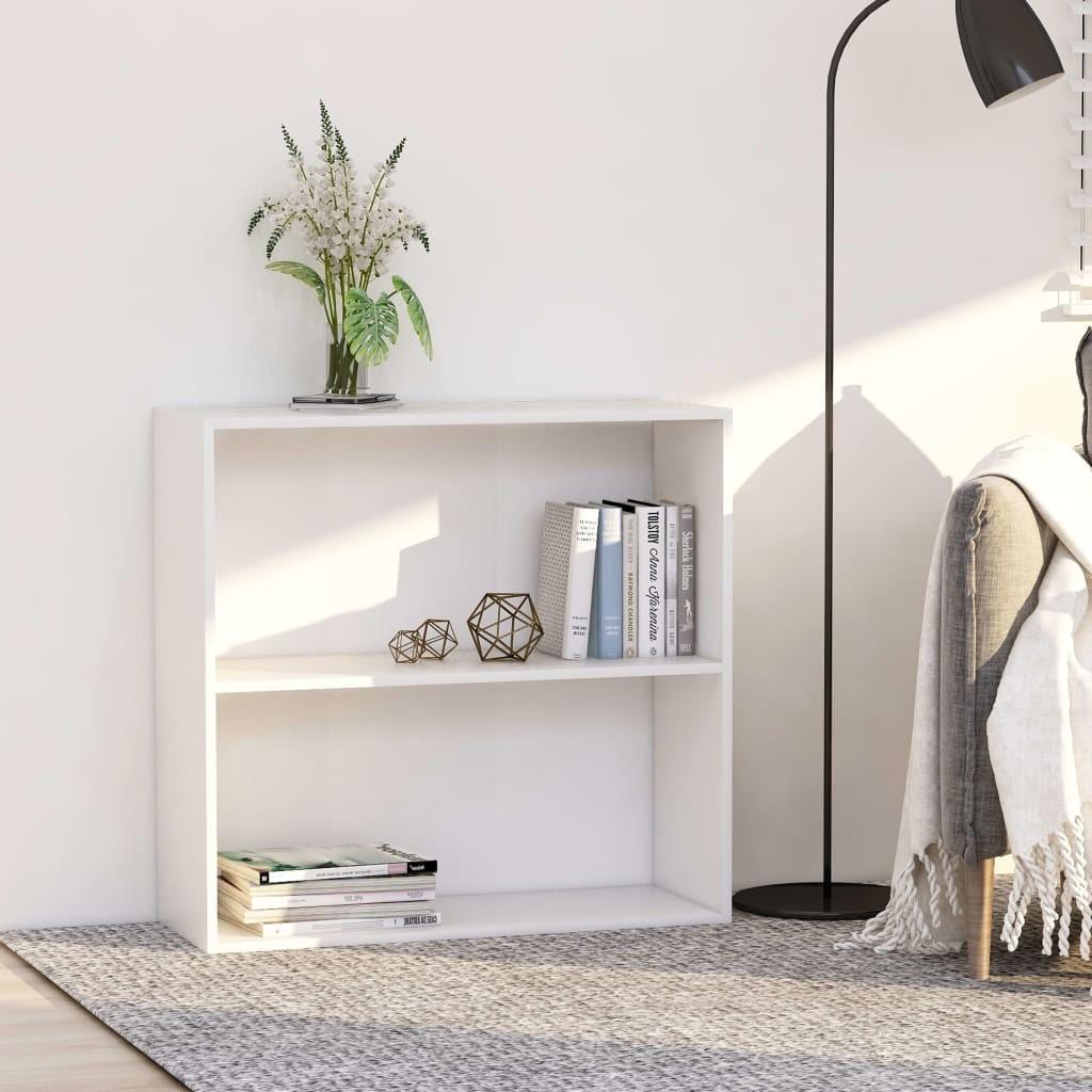 Bogreol 80x30x76,5 cm konstrueret træ hvid