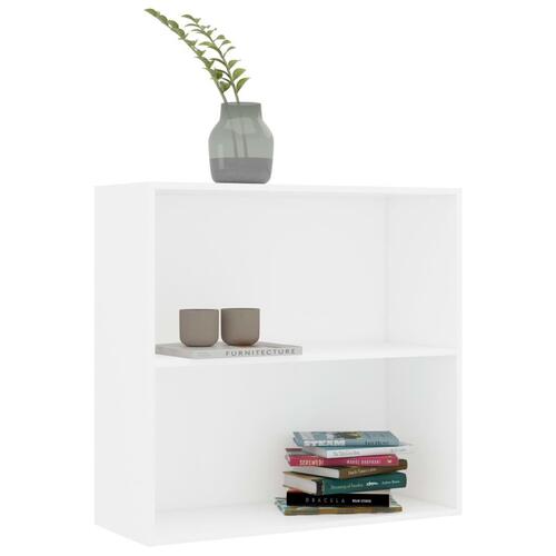 Bogreol 80x30x76,5 cm konstrueret træ hvid