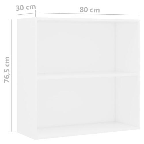 Bogreol 80x30x76,5 cm konstrueret træ hvid