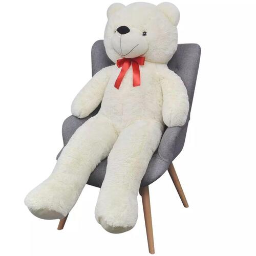 Blød plysbamse XXL 160 cm hvid