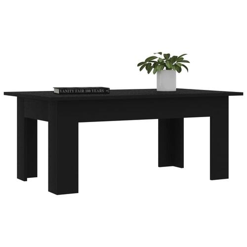 Sofabord 100x60x42 cm konstrueret træ sort