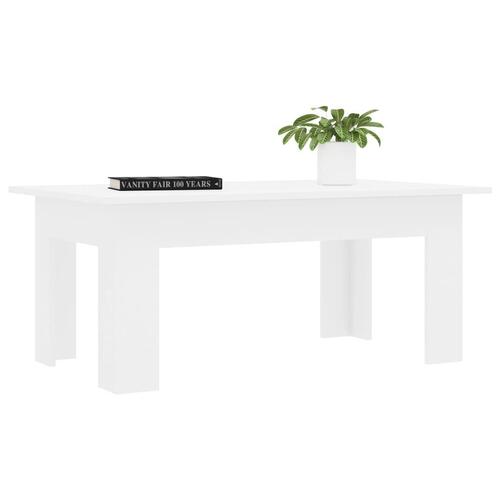 Sofabord 100x60x42 cm konstrueret træ hvid højglans