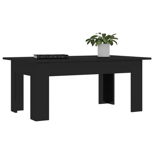 Sofabord 100 x 60 x 42 cm spånplade sort højglans