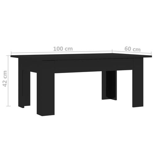 Sofabord 100 x 60 x 42 cm spånplade sort højglans