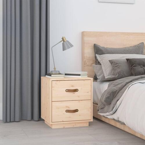 Sengeborde 2 stk. 40x34x45 cm massivt fyrretræ