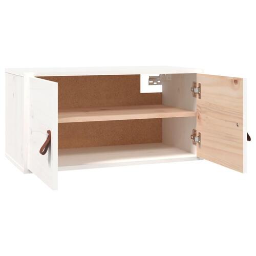 Vægskab 60x30x30 cm massivt fyrretræ hvid