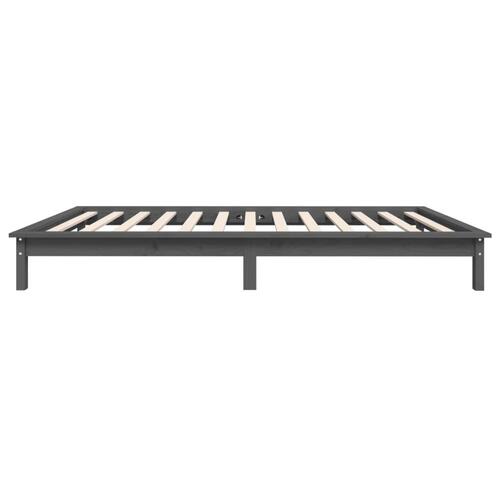 Sengeramme 90x200 cm massivt fyrretræ grå