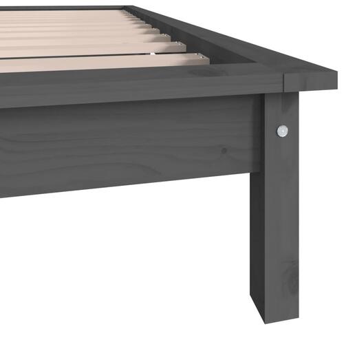 Sengeramme 90x200 cm massivt fyrretræ grå
