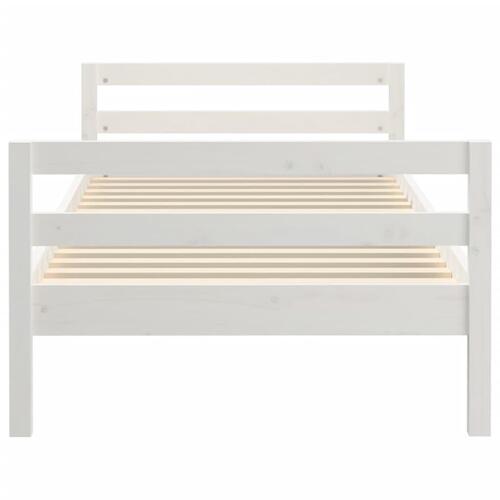 Sengeramme 90x200 cm massivt fyrretræ hvid