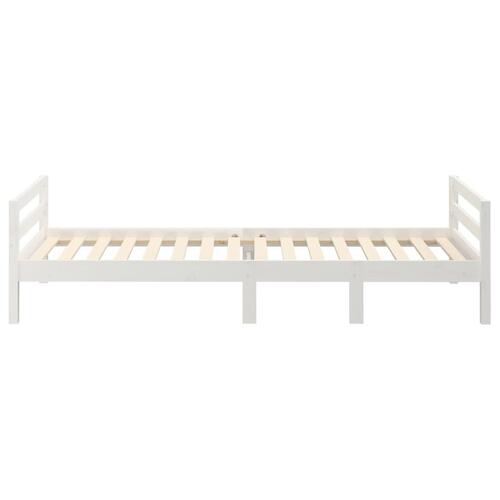 Sengeramme 90x200 cm massivt fyrretræ hvid