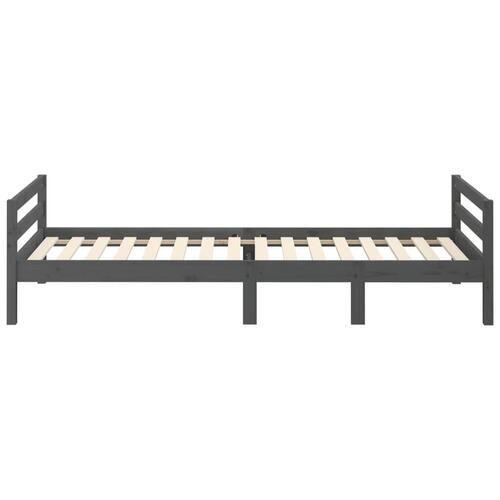 Sengeramme 90x200 cm massivt fyrretræ grå
