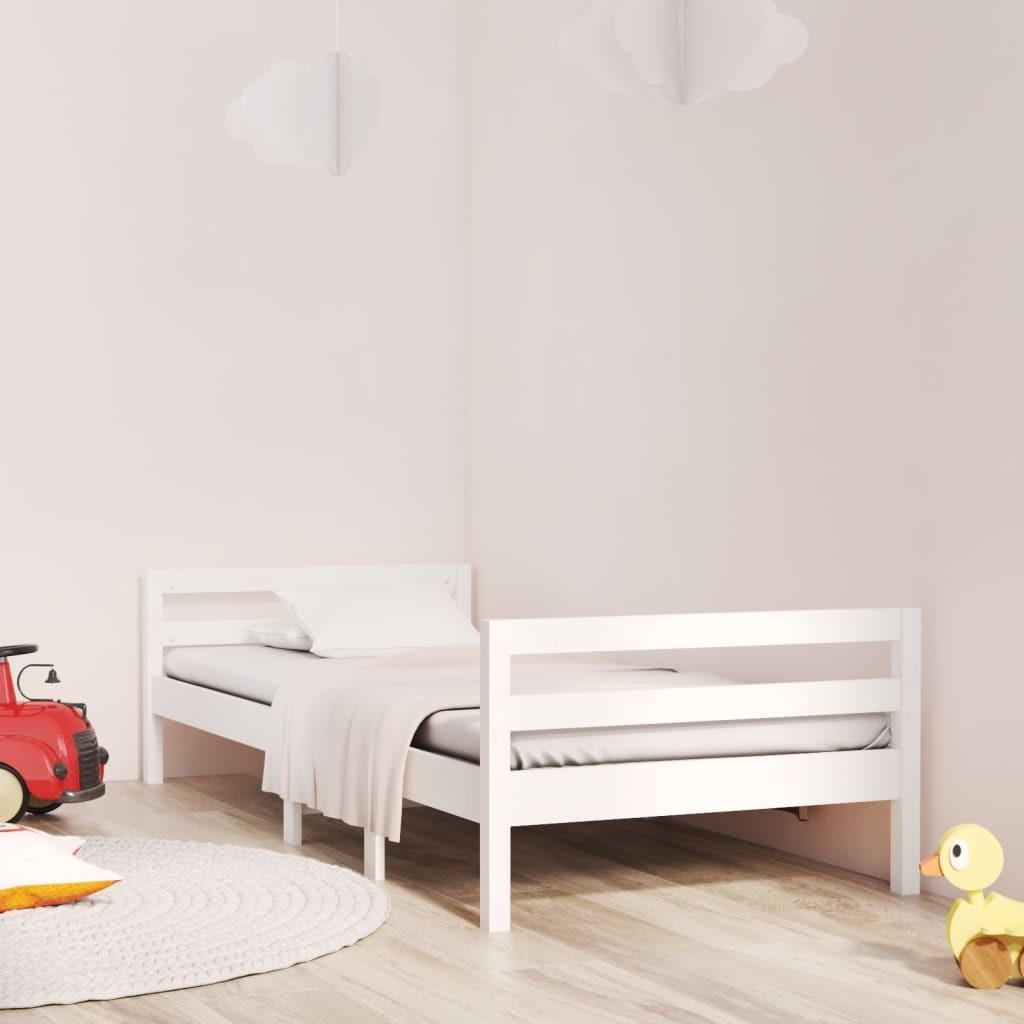 Sengestel 80x200 cm massivt fyrretræ hvid