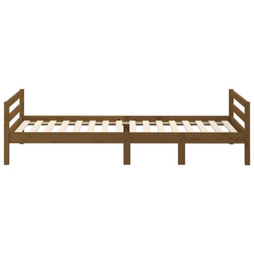Sengestel 80x200 cm massivt fyrretræ gyldenbrun