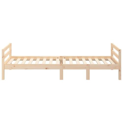 Sengestel 90x190 cm massivt fyrretræ grå
