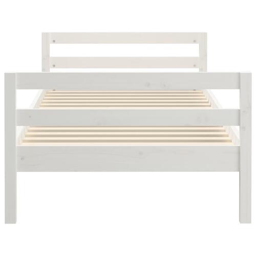 Sengestel 90x190 cm massivt fyrretræ hvid