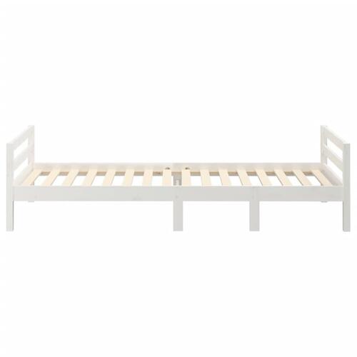 Sengestel 90x190 cm massivt fyrretræ hvid