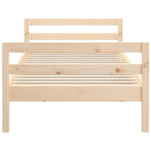 Sengestel 75x190 cm massivt fyrretræ sort