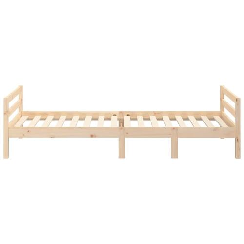 Sengestel 75x190 cm massivt fyrretræ sort