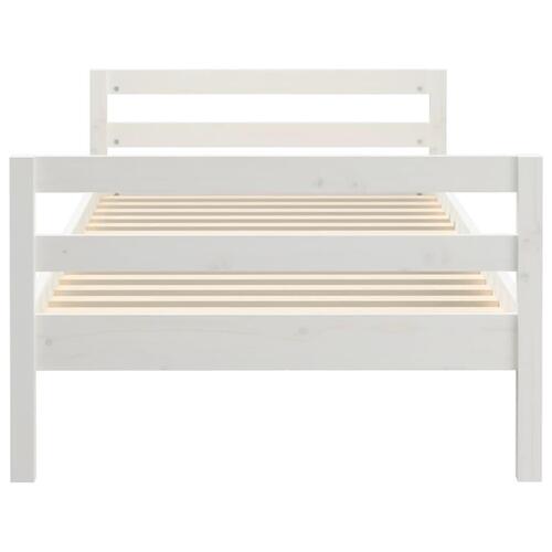 Sengestel 75x190 cm massivt fyrretræ hvid