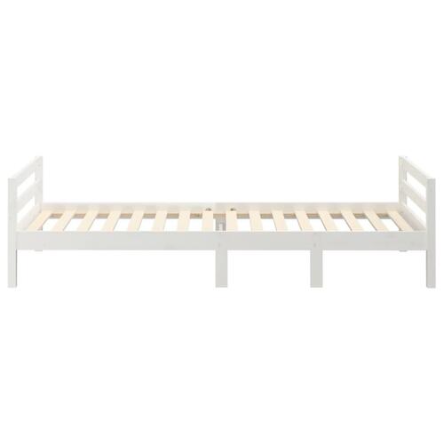Sengestel 75x190 cm massivt fyrretræ hvid