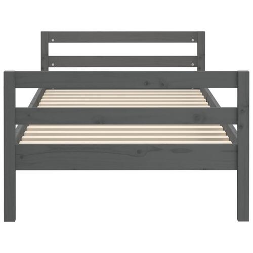 Sengestel 75x190 cm massivt fyrretræ grå