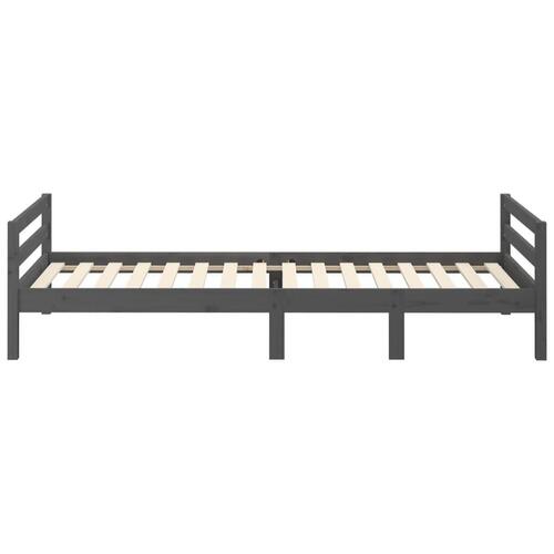 Sengestel 75x190 cm massivt fyrretræ grå