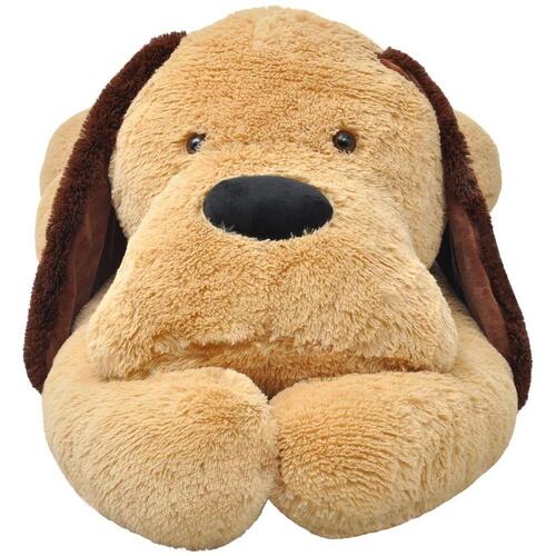 Tøjdyr hund 80 cm plysstof brun