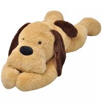 Tøjdyr hund 120 cm plysstof brun
