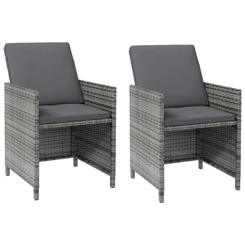Havestole med skamler 4 dele polyrattan grå