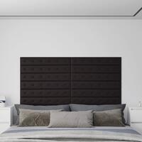 Vægpaneler 12 stk. 90x15 cm 1,62 m² kunstlæder sort