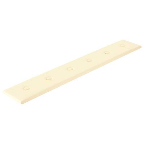 Vægpaneler 12 stk. 90x15 cm 1,62 m² kunstlæder cremefarvet