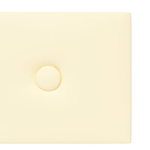 Vægpaneler 12 stk. 90x15 cm 1,62 m² kunstlæder cremefarvet