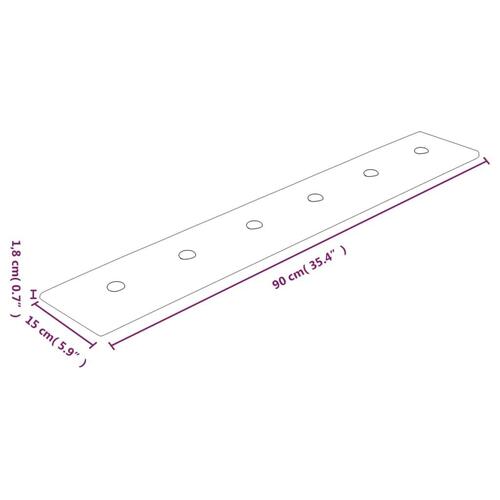 Vægpaneler 12 stk. 90x15 cm 1,62 m² kunstlæder cremefarvet