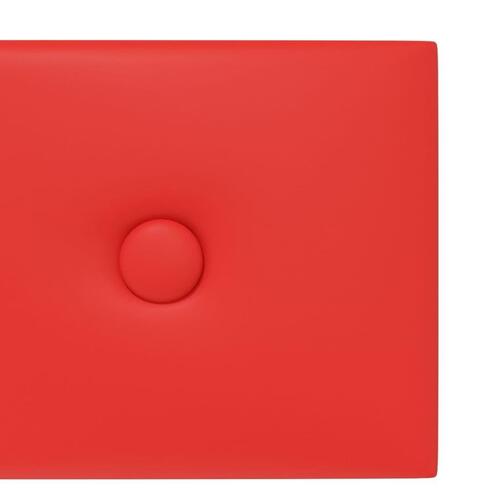 Vægpaneler 12 stk. 90x15 cm 1,62 m² kunstlæder rød