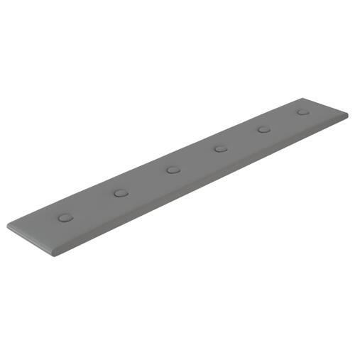 Vægpaneler 12 stk. 90x15 cm 1,62 m² kunstlæder grå