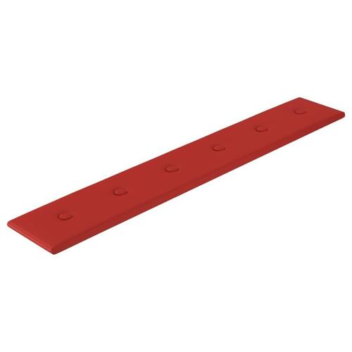 Vægpaneler 12 stk. 90x15 cm 1,62 m² kunstlæder vinrød