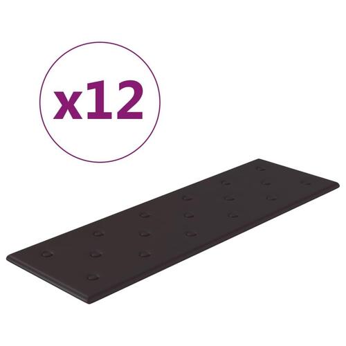 Vægpaneler 12 stk. 90x30 cm 3,24 m² kunstlæder sort