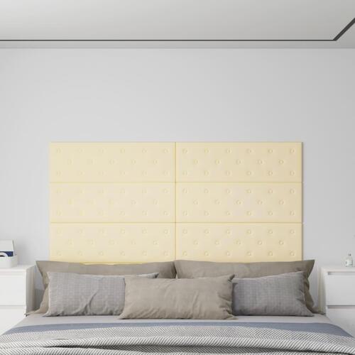 Vægpaneler 12 stk. 90x30 cm 3,24 m² kunstlæder cremefarvet