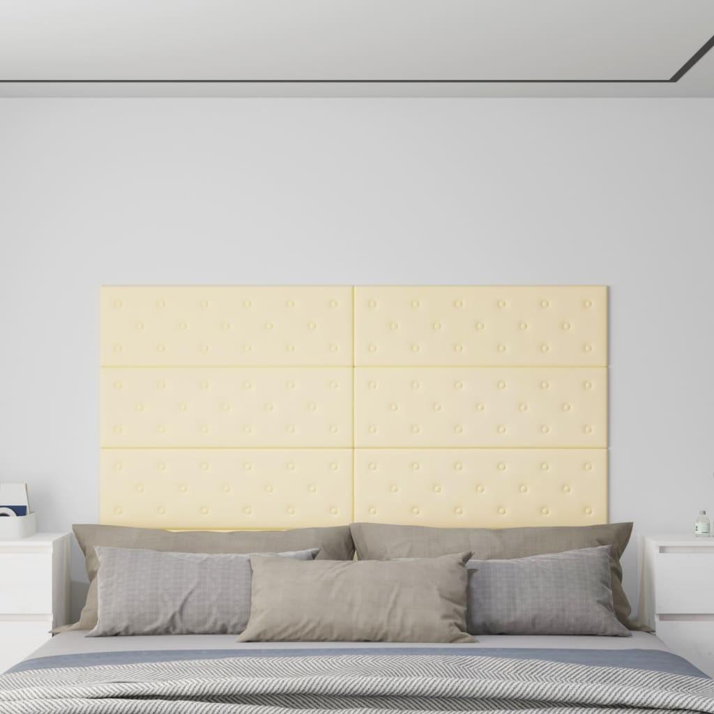 Vægpaneler 12 stk. 90x30 cm 3,24 m² kunstlæder cremefarvet