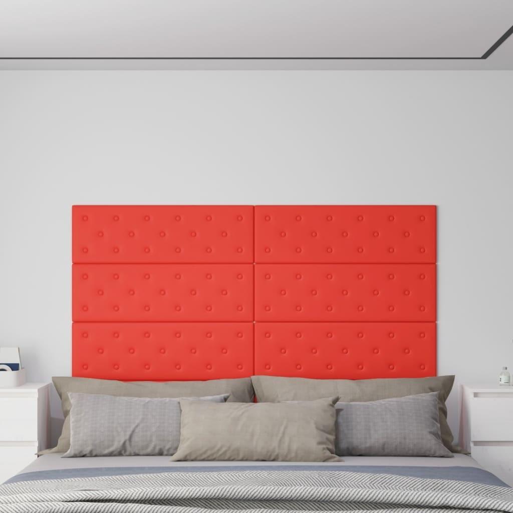 Vægpaneler 12 stk. 90x30 cm 3,24 m² kunstlæder rød