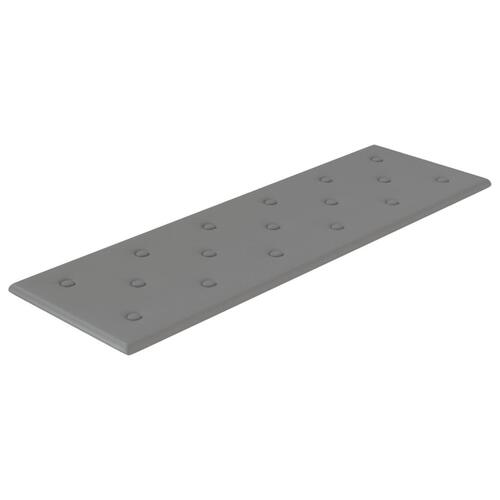Vægpaneler 12 stk. 90x30 cm 3,24 m² kunstlæder grå