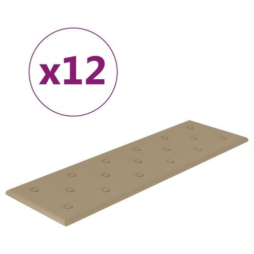 Vægpaneler 12 stk. 90x30 cm 3,24 m² kunstlæder cappuccino