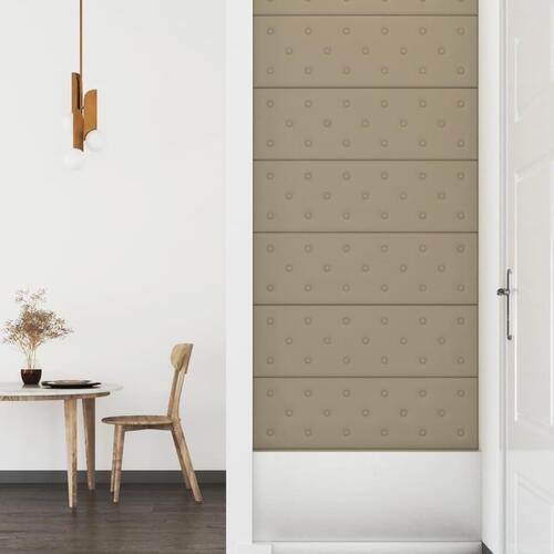 Vægpaneler 12 stk. 90x30 cm 3,24 m² kunstlæder cappuccino
