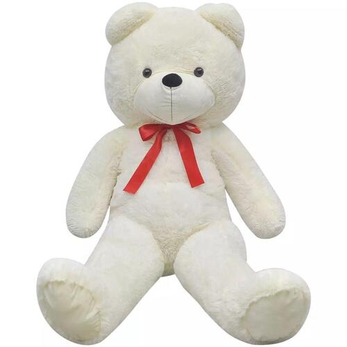 Tøjbamse 242 cm plysstof hvid