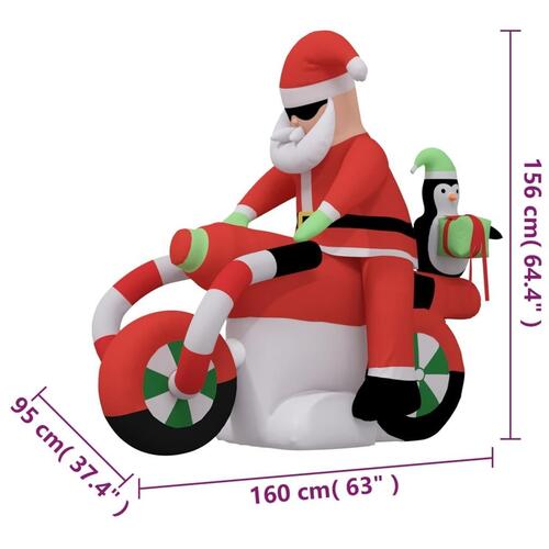 Oppustelig julemand med LED-lys 156 cm