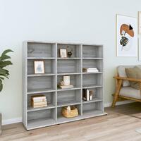 Cd-reol 102x23x89,5 cm konstrueret træ grå sonoma
